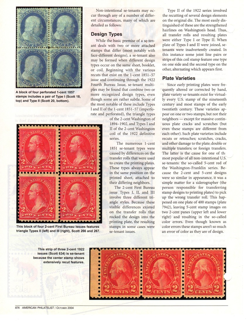 stamp errors, stamp errors, EFO, Youngblood, se-tenant, design types, plate varieties, plate cracks, recuts, Washington-Franklin, color errors