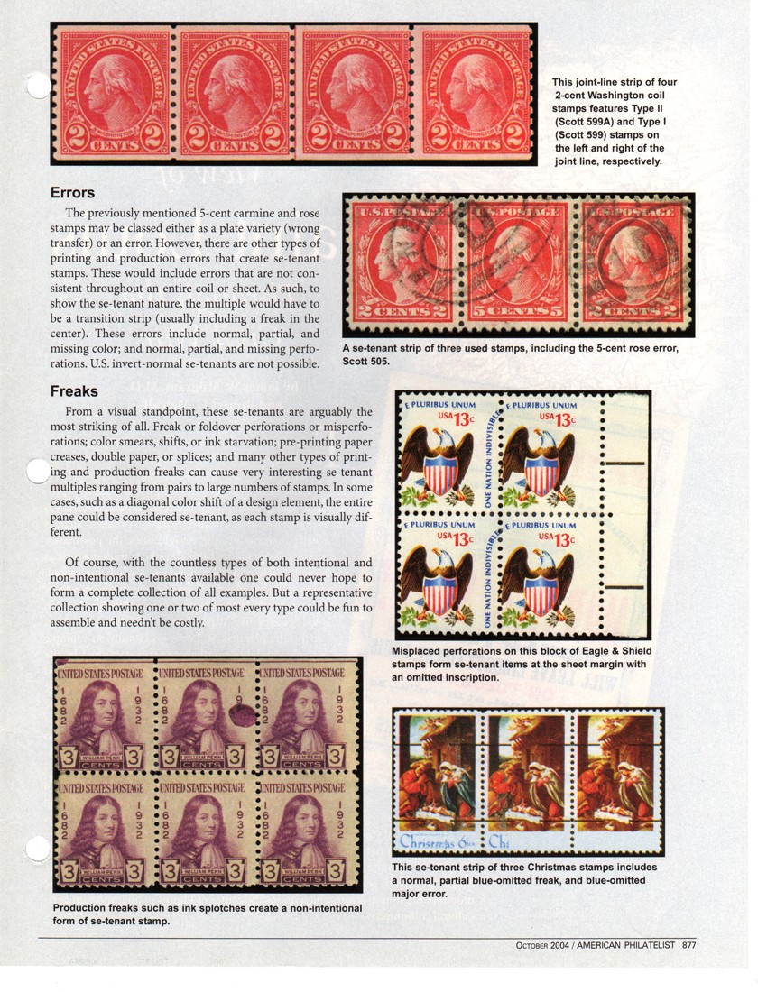 stamp errors, stamp errors, EFO, Youngblood, transition, freaks, missing color, missing perforation, foldover perforations, color smears, shifts, ink starvation, pre-printing paper crease