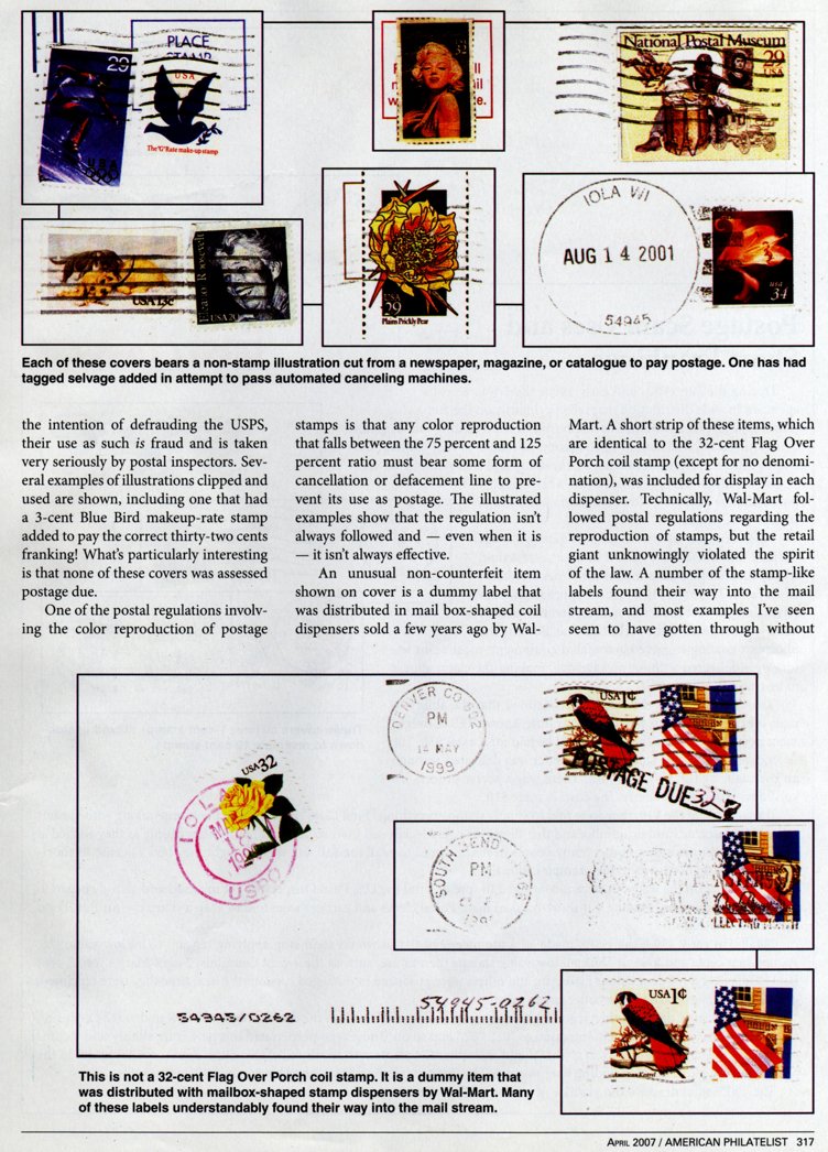 stamp errors, stamp errors, EFO, Youngblood, Blue Bird makeup-rate stamp, Walmart, Wal-Mart, Flag Over Porch coil stamp