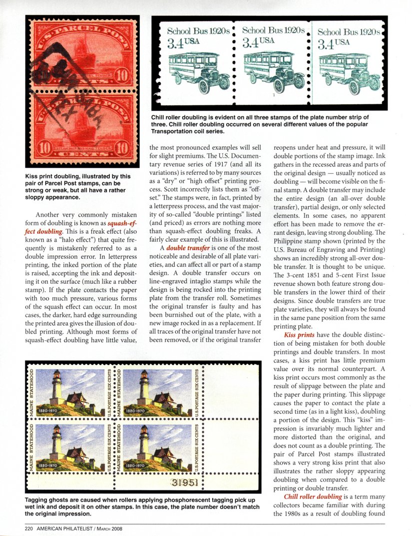 stamp errors, stamp errors, EFO, Youngblood, squash-effect doubling, halo effect, U.S. Documentary, revenue, dry printing, high offset printing, letterpress process, double transfer, line-engraved, intaglio, all-over double transfer, Philipinne, U.S. Bureau of Engraving and Printing, 1851, First Issue Revenue, kiss prints, chill roller doubling