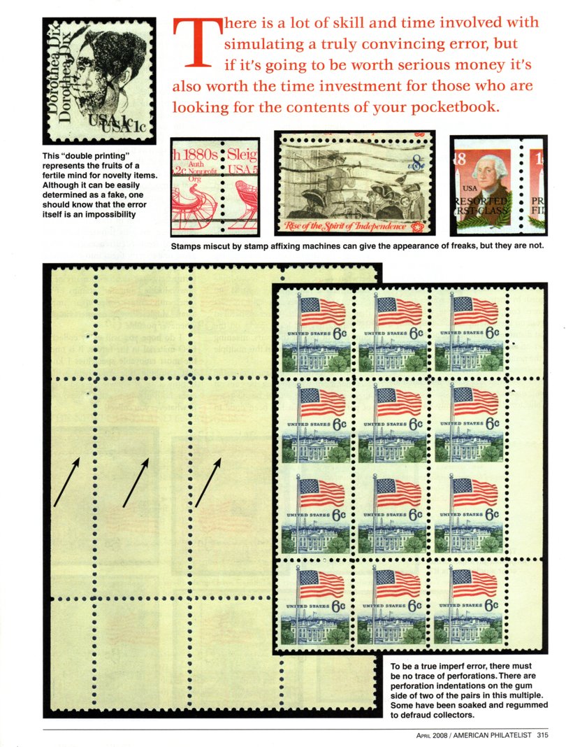 stamp errors, stamp errors, EFO, Youngblood, miscut, Dix, regummed, affixing machines