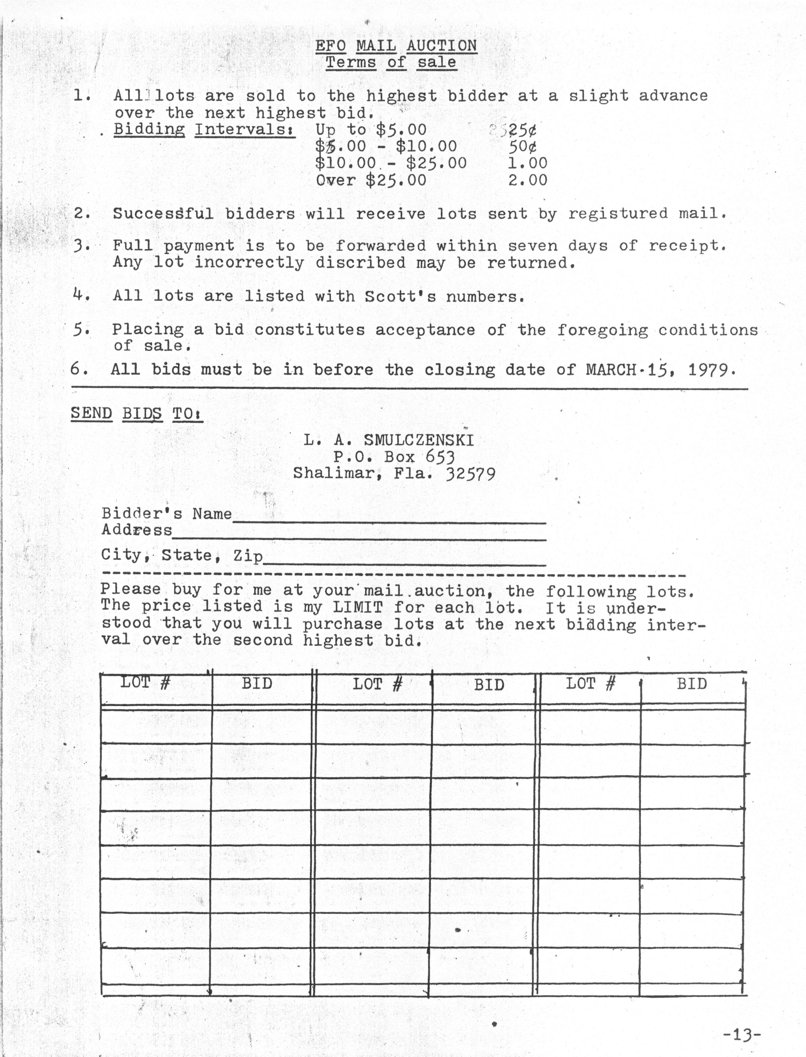 stamp errors, stamp errors, EFO, Auction