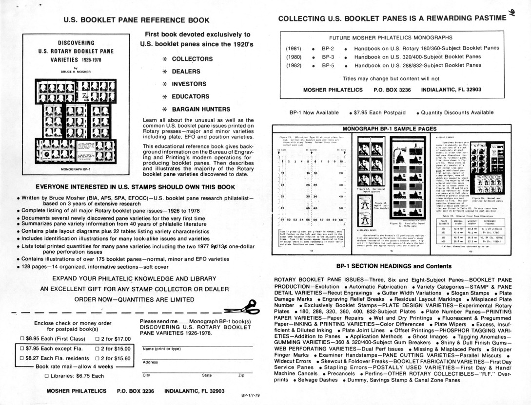 stamp errors, stamp errors, EFO, Mosher, Discovering U.S. Booklet Pane Varieties