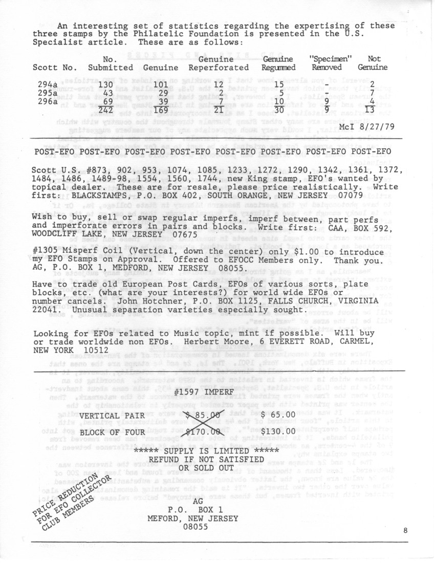 stamp errors, stamp errors, EFO, EFO post, Blackstamps, Ag, Hocthner, Moore