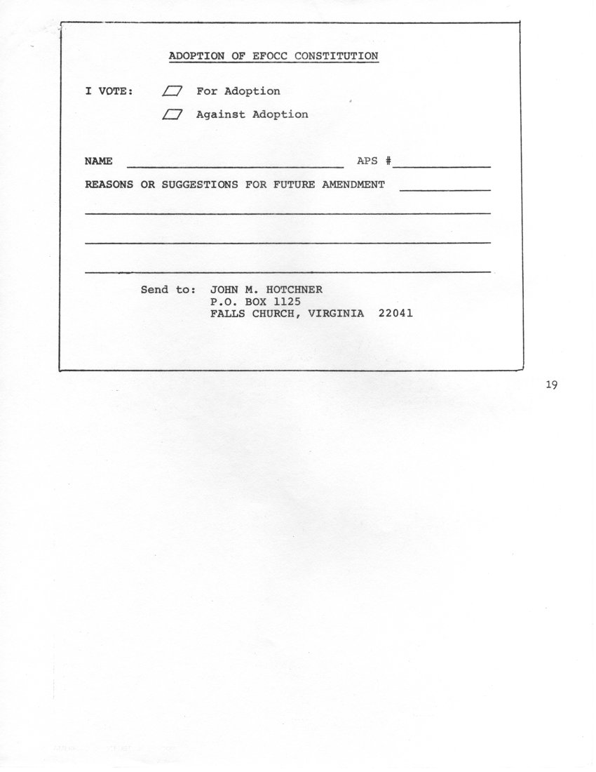 stamp errors, stamp errors, EFO, Vote on Constitution, Hotchner