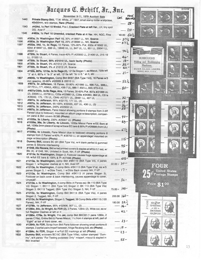 stamp errors, stamp errors, EFO, Schiff, 1979, Scott 424, Scott 583, Scott 632, Scott 634, Scott 720, Scott 807, Scott 1213, Scott 804, Scott 807, Scott 1035, Scott 1036, Scott 1048, Scott 1213, Scott 1278, Scott 1280, Scott 1284, dummy, dummy booklet, private booklet