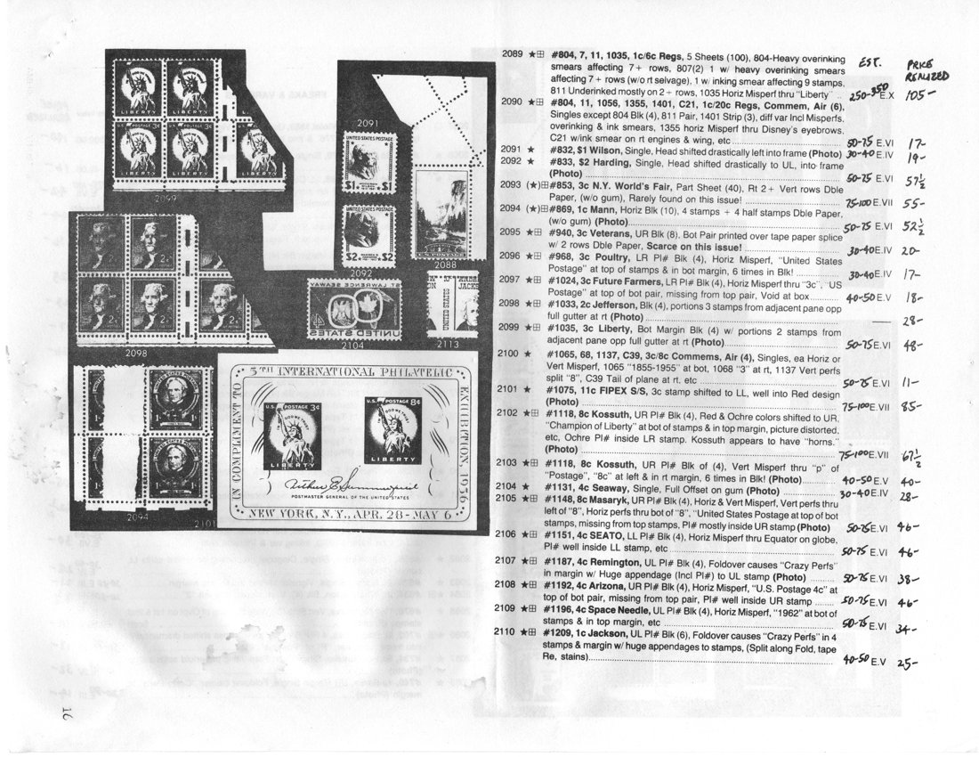 stamp errors, stamp errors, EFO, Scott 604, Scott 804, Scott 832, Scott 833, Scott 853, Scott 869, Scott 940, Scott 968, Scott 1024, Scott 1033, Scott 1035, Scott 1065, Scott 1068, Scott 1137, Scott C39, Scott 1075, Scott 1118, Scott 1131, Scott 1148, Scott 1151, Scott 1187, Scott 1192, Scott 1196, Scott 1209