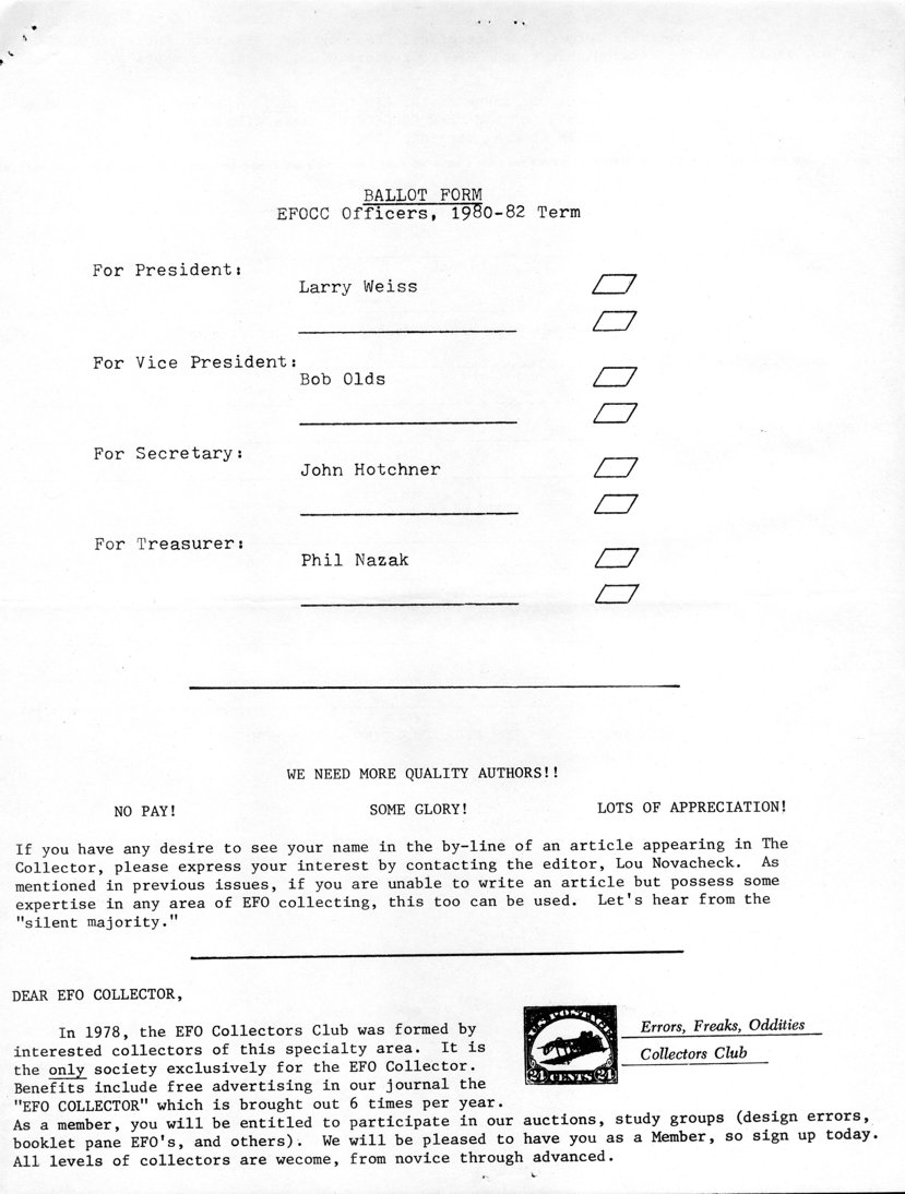 stamp errors, stamp errors, EFO, Ballot Form, Weiss, Olds, Hotchner, Nazak