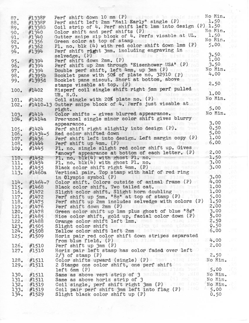 stamp errors, stamp errors, EFO, Scott 1338, Scott 1340, Scott 1356, Scott 1362, Scott 1394, Scott 1395, Scott 1402, Scott 1410, Scott 1413, Scott 1414, Scott 1424, Scott 1434, Scott 1435, Scott 1436, Scott 1444, Scott 1445, Scott 1452, Scott 1454, Scott 1455, Scott 1460, Scott 1464, Scott 1467, Scott 1468, Scott 1472, Scott 1475, Scott 1476, Scott 1478, Scott 1485, Scott 1488, Scott 1505, Scott 1508, Scott 1509, Scott 1510, Scott 1511, Scott 1519, Scott 1529
