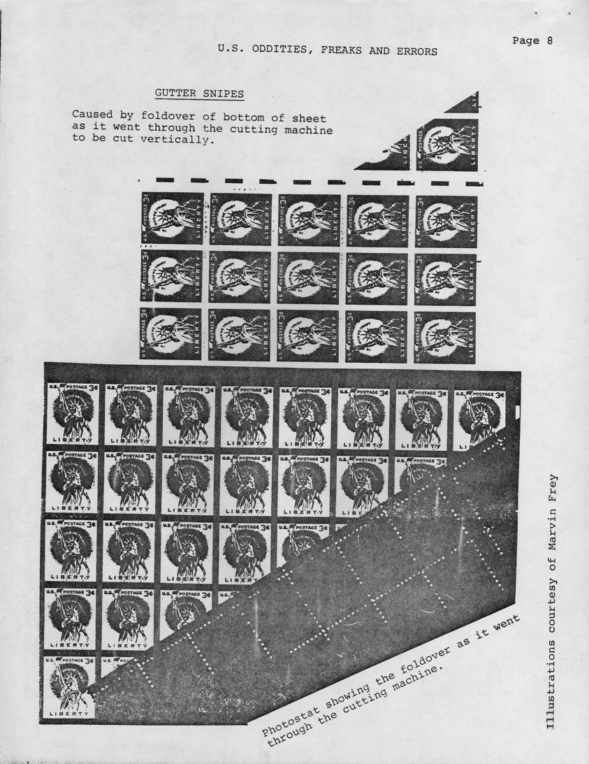 stamp errors, stamp errors, EFO, gutter snipes, Frey