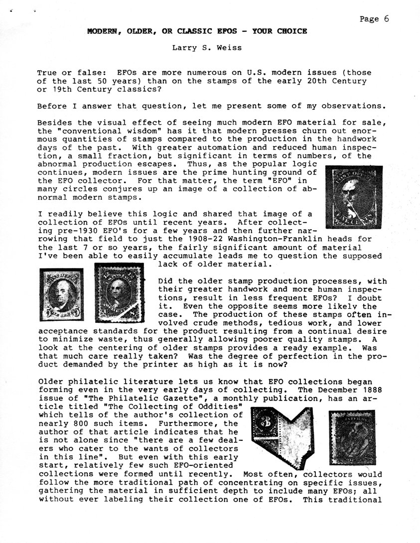 stamp errors, stamp errors, EFO, Weiss, Modern, Older or Classic EFOs - Your Choice, 1888, The Philatelic Gazette, The Collecting of Oddities