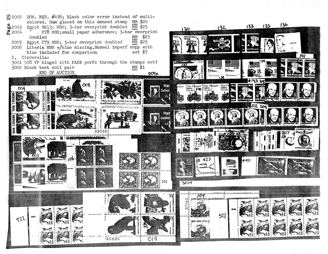 stamp errors, stamp errors, EFO, Dominican Republic Scott 476, Egypt Scott Nc13, Egypt Scott C78, Egypt Scott C79, Liberia, cinderellas, black test coil pair