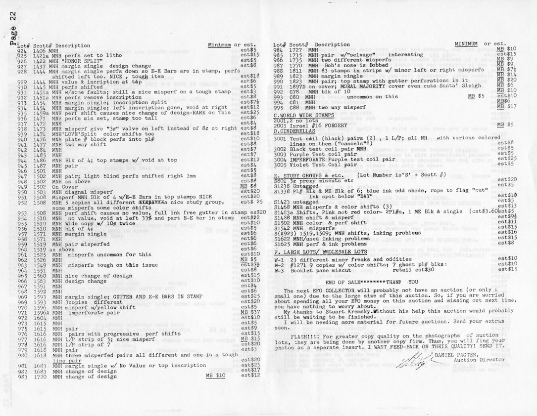 stamp errors, stamp errors, EFO, Scott 1406, Scott 1421, Scott 1422, Scott 1437, Scott 1444, Scott 1445, Scott 1451, Scott 1454, Scott 1459, Scott 1471, Scott 1472, Scott 1473, Scott 1474, Scott 1476, Scott 1477, Scott 1484, Scott 1485, Scott 1486, Scott 1487, Scott 1501, Scott 1502, Scott 1503, Scott 1508, Scott 1510, Scott 1571, Scott 1519, Scott 1525, Scott 1526, Scott 1549, Scott 1551, Scott 1560, Scott 1563, Scott 1591, Scott 1592, Scott 1593, Scott 1596, Scott 1604, Scott 1615, Scott 1616, Scott 1618, Scott 1683, Scott 1720, Scott 1727, Scott 1735, Scott 1770, Scott 1811, Scott 1823, Scott `897, Scott C78, Scott C80, Scott C81, Scott C88, Israel, forgery, cinderellas, test coil, Kremsky