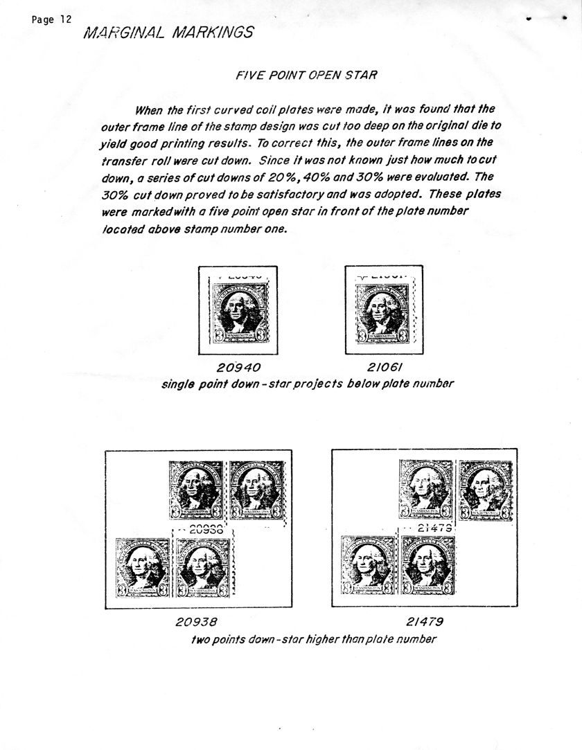 stamp errors, stamp errors, EFO, Marginal Markings - Five Point Open Star