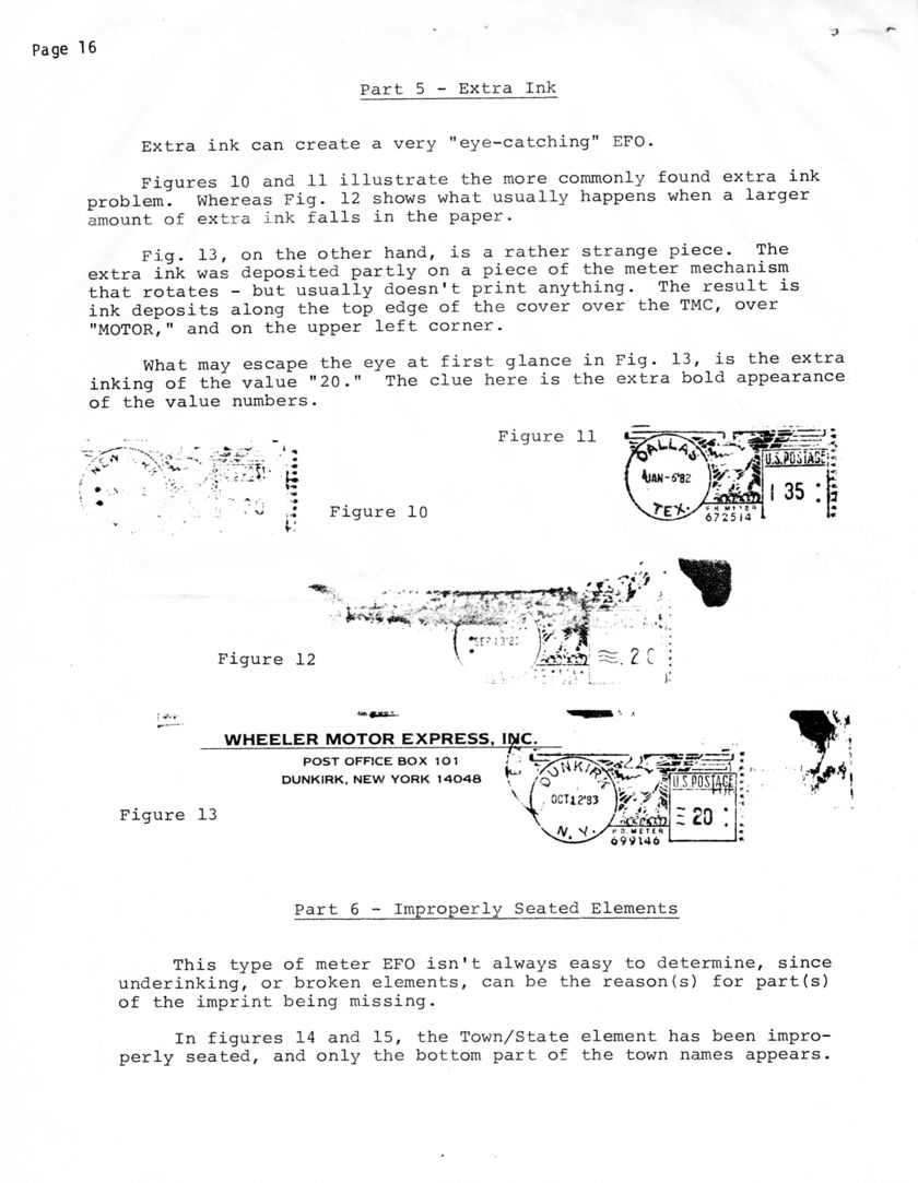 stamp errors, stamp errors, EFO, Part 5 - Extra Ink, Part 6 - Improperly Seated Elements