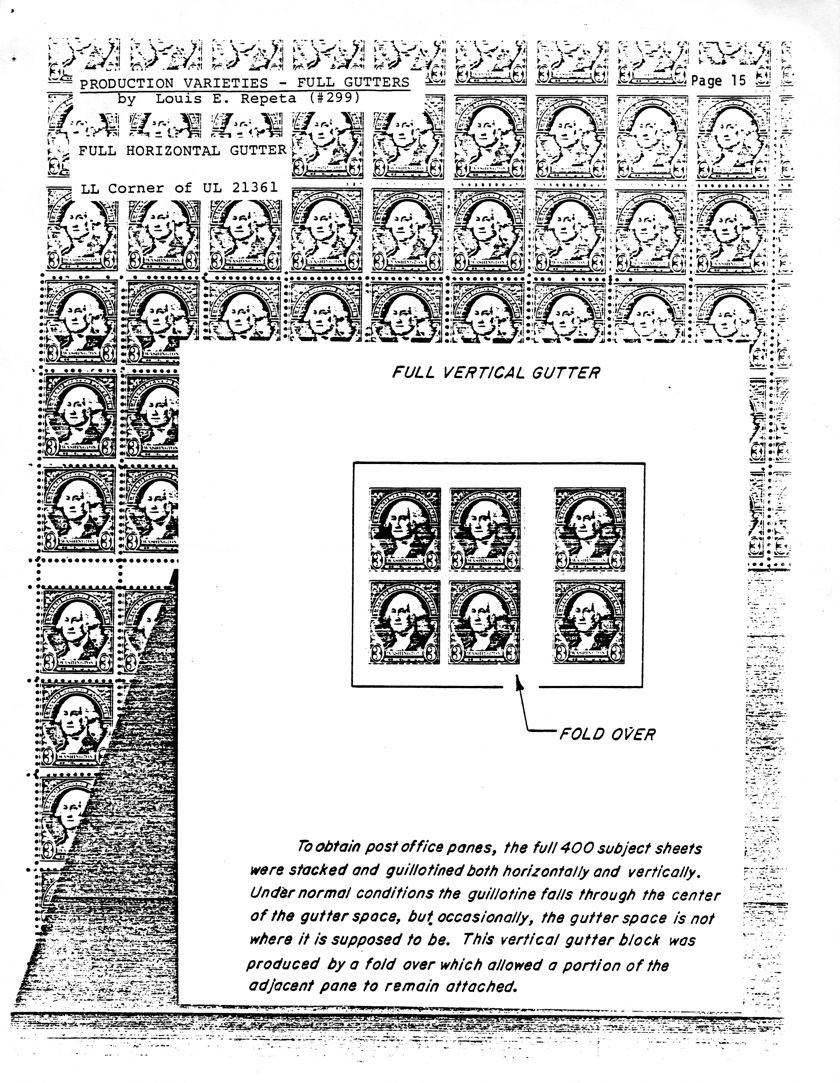 stamp errors, stamp errors, EFO, Repeta, Production Varieties - Full Gutters, Full Horizontal Gutter, Full Vertical Gutter