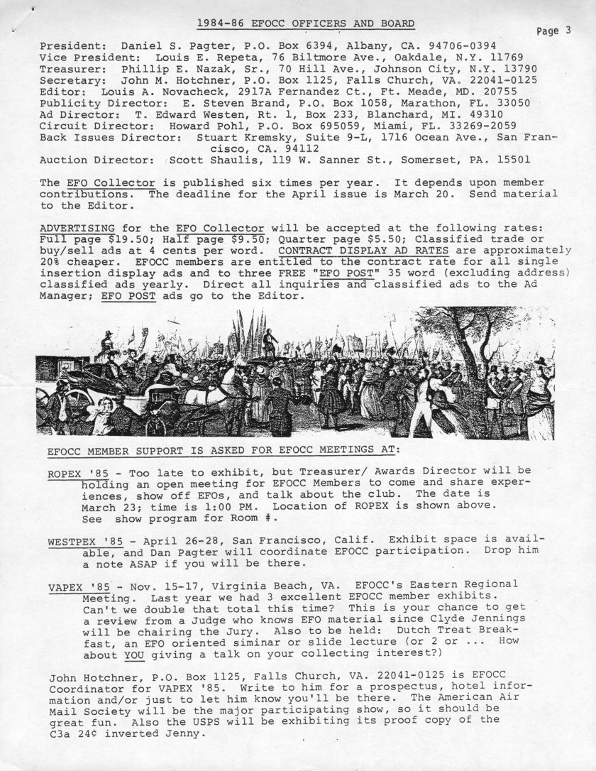 stamp errors, stamp errors, EFO, Pagter, Repeta, Nazak, Hotchner, Novacheck, Brand, Westen, Pohl, Kremsky, Shaulis, ROPEX 85, WESTPEX 85, VAPEX