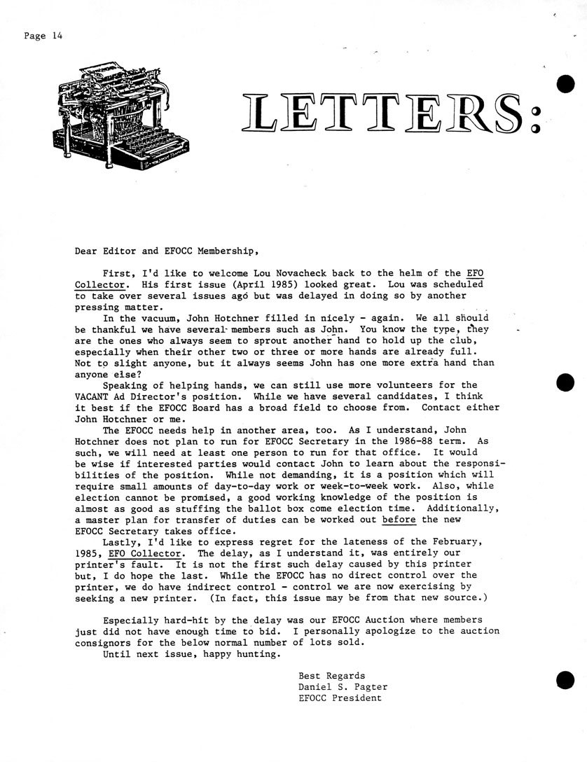 stamp errors, stamp errors, EFO, Letters to the Editor, Pagter, Novacheck, Hotchner