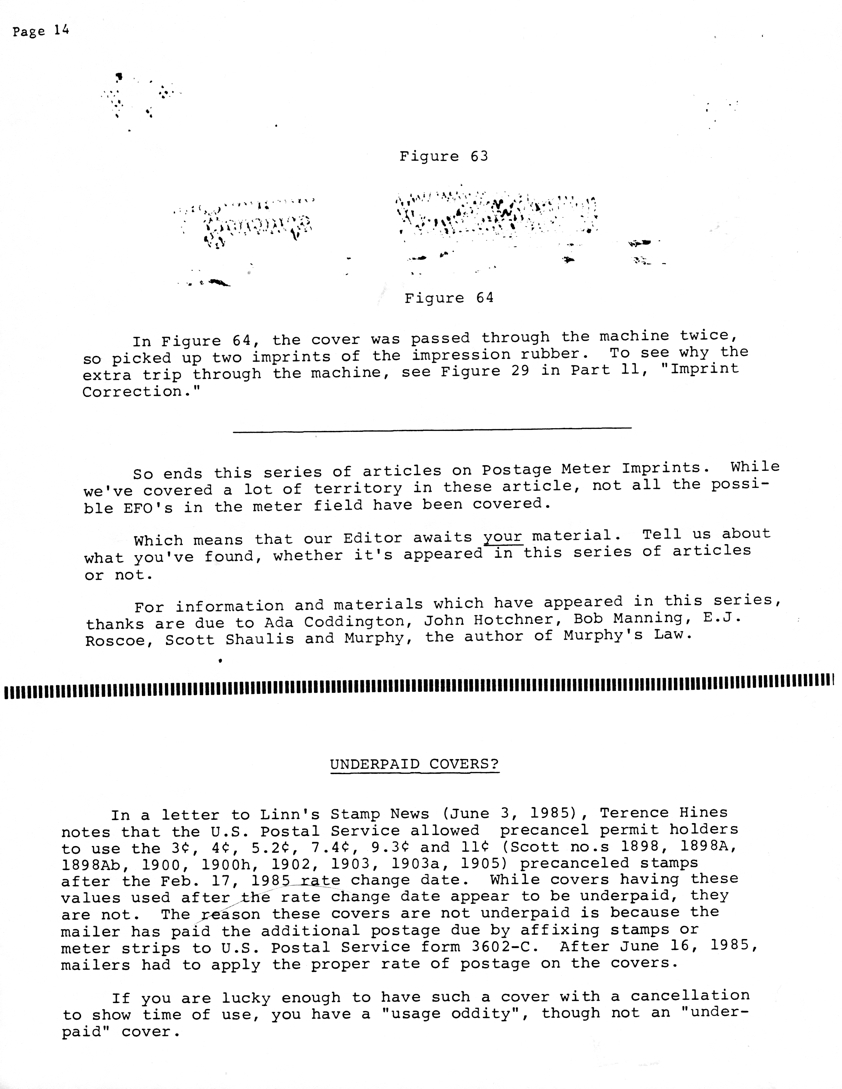 stamp errors, stamp errors, EFO, Underpaid Covers, Linn's Stamp News, Scott 1898, Scott 1900, Scott 1902, Scott 1903, Scott 1905, U.S. Postal Service Form 3602-C, usage oddity