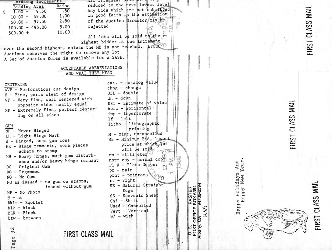 stamp errors, stamp errors, EFO, abbreviations