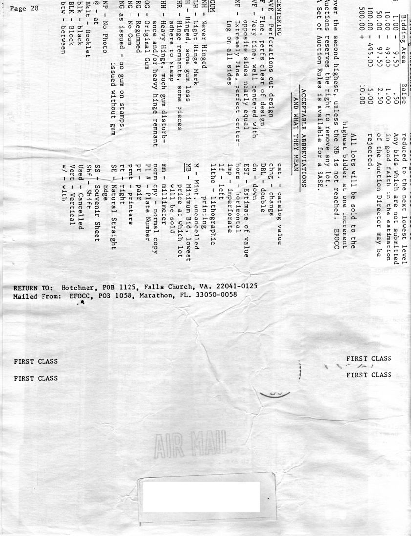 stamp errors, stamp errors, EFO, abbreviations